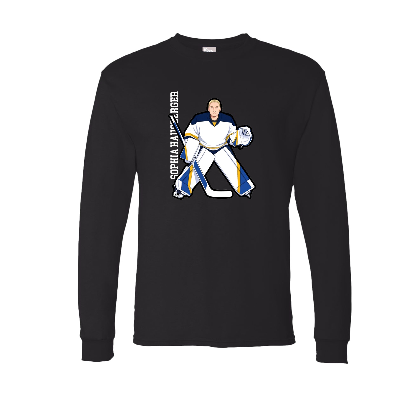 Long Sleeve Tee — Name Vertical in Black
