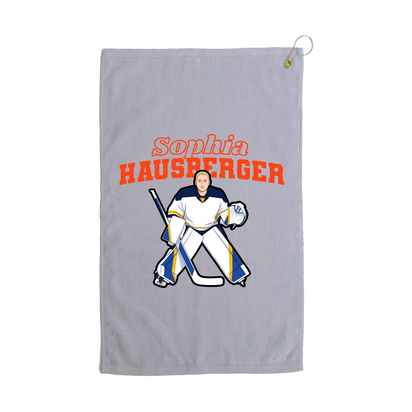 Golf Towel — Name Arch in Grey