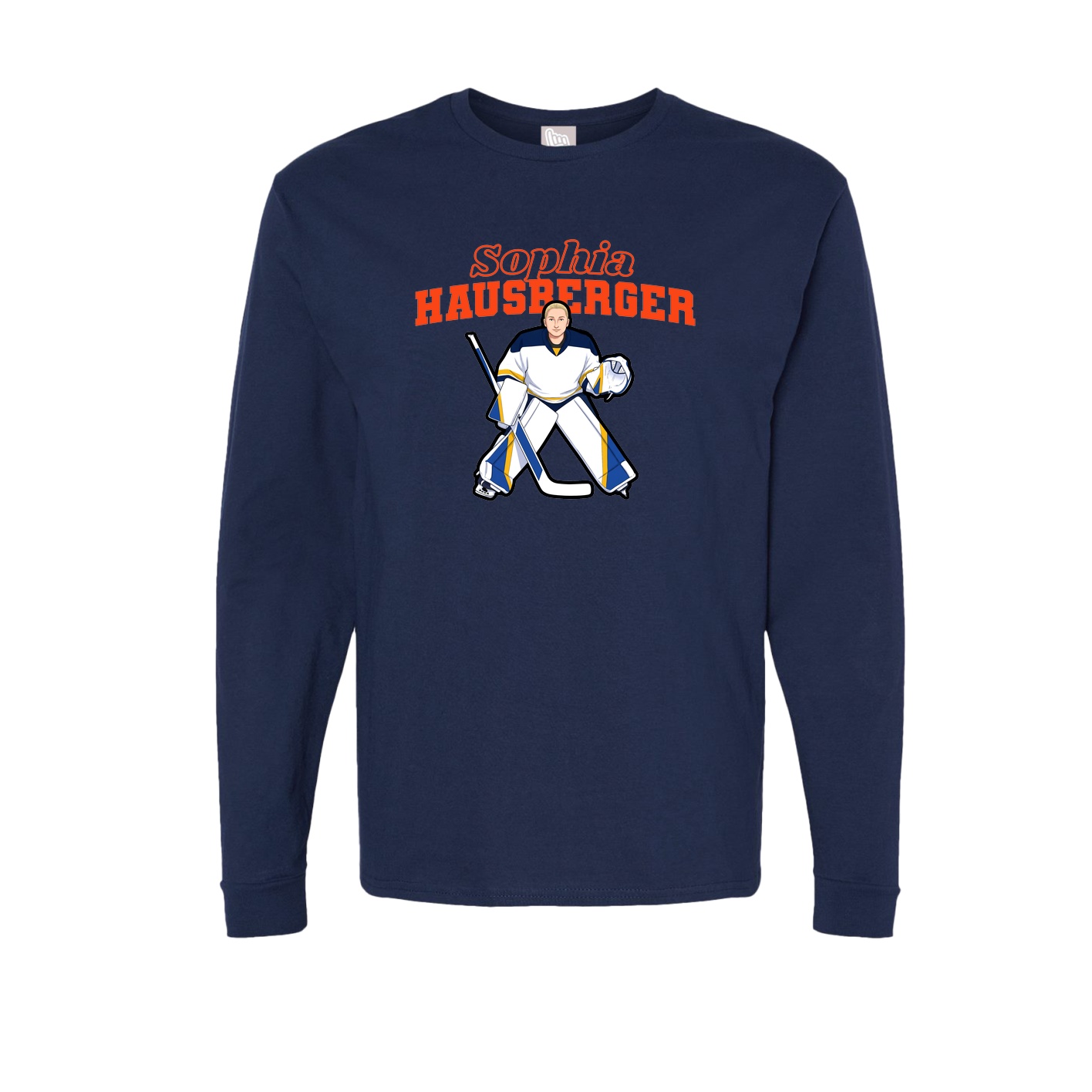 Long Sleeve Tee — Name Arch in Navy