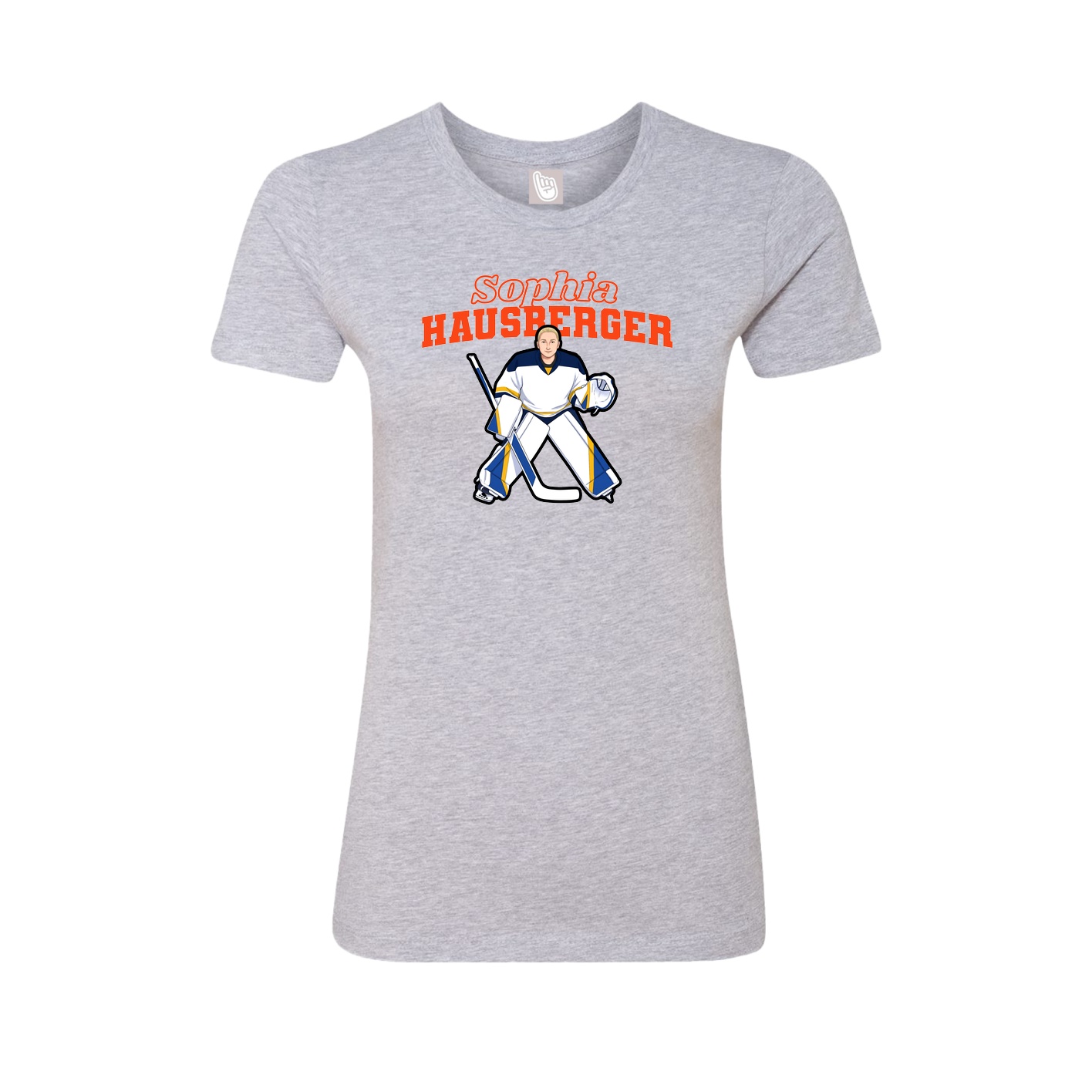 Fitted Women's Tee — Name Arch in Grey