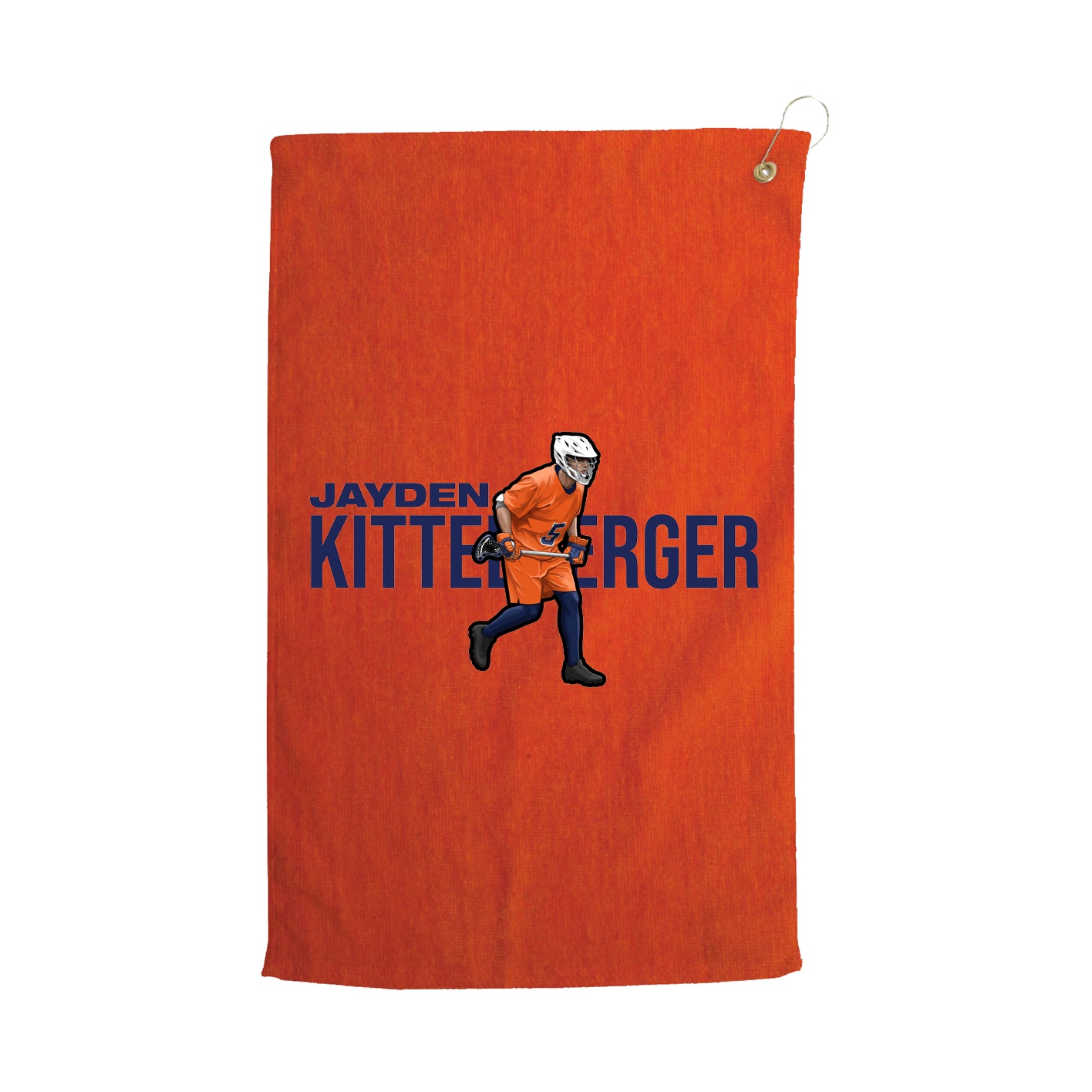 Golf Towel — Player Name in Orange