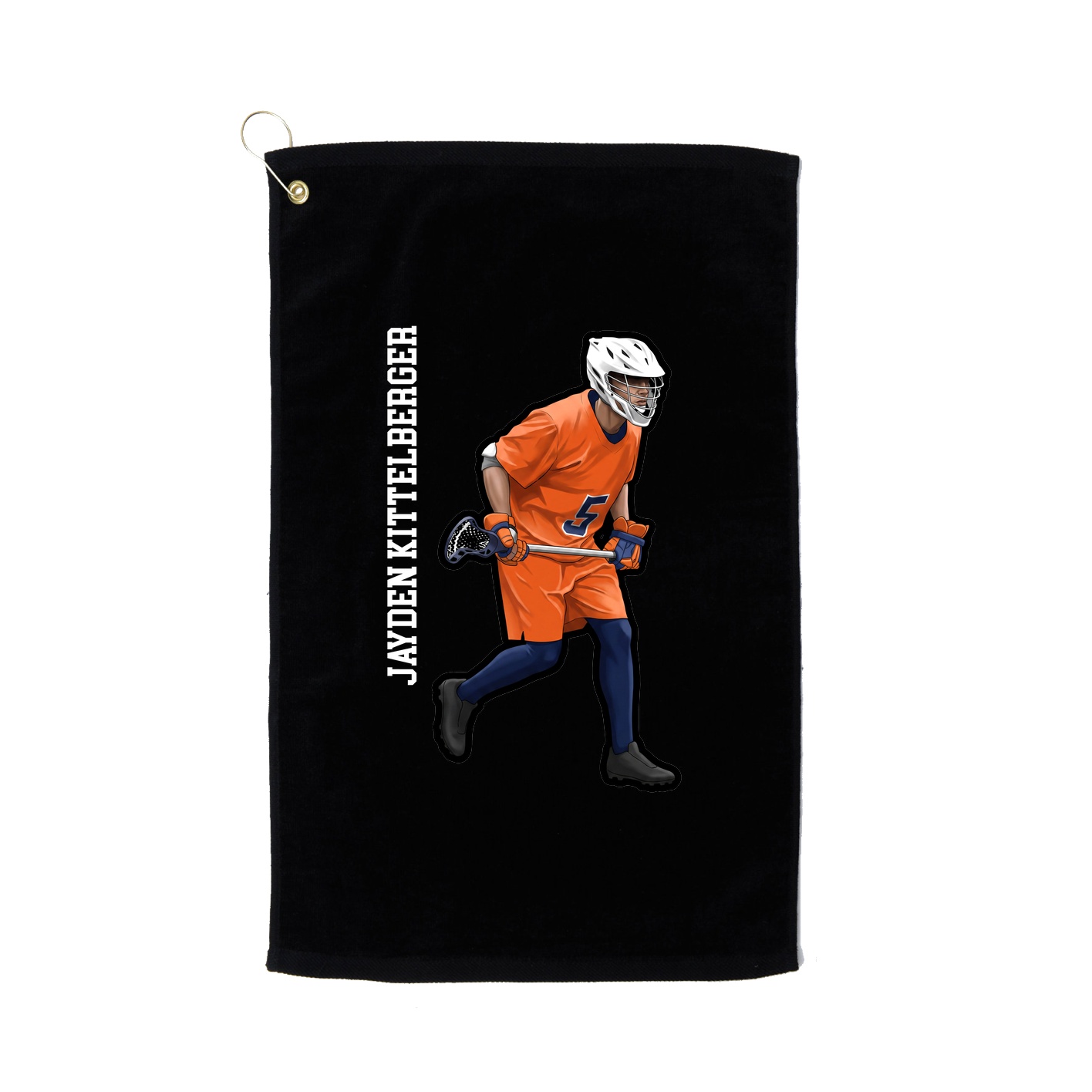 Golf Towel — Name Vertical in Black