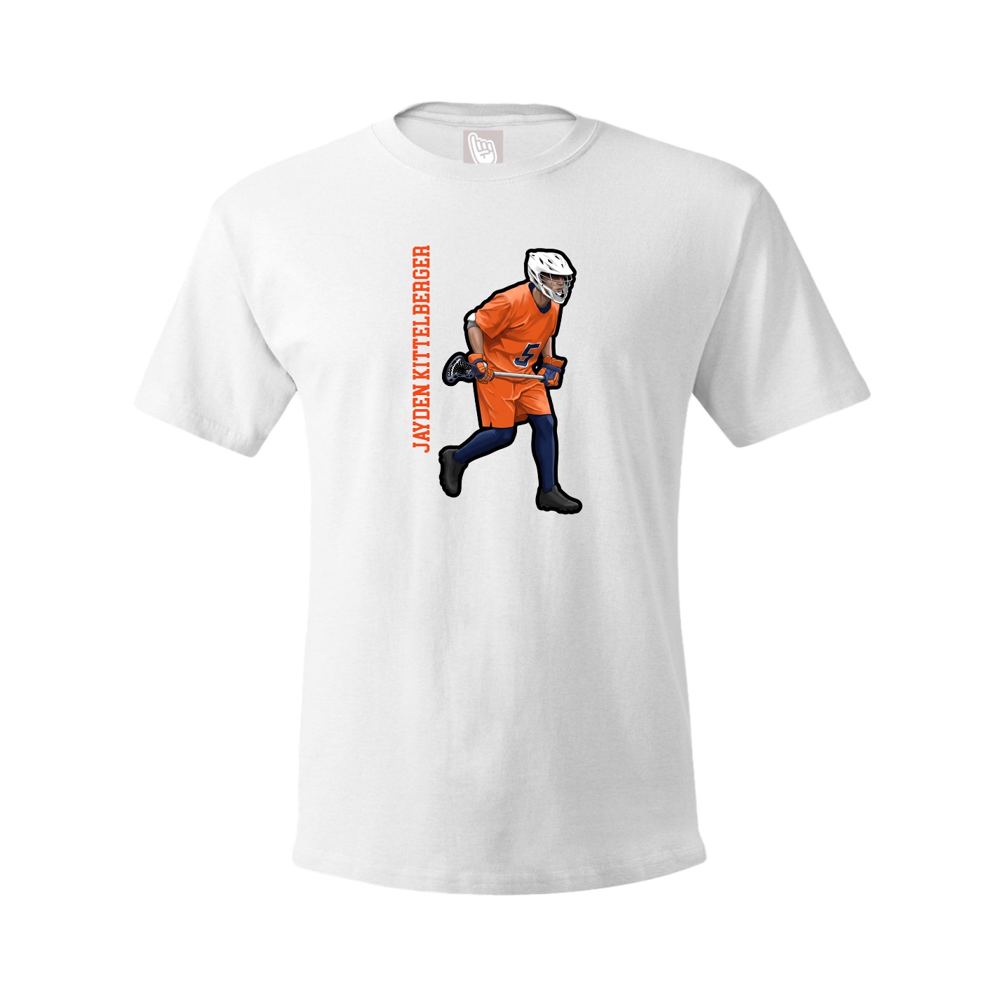 Tee — Name Vertical in White