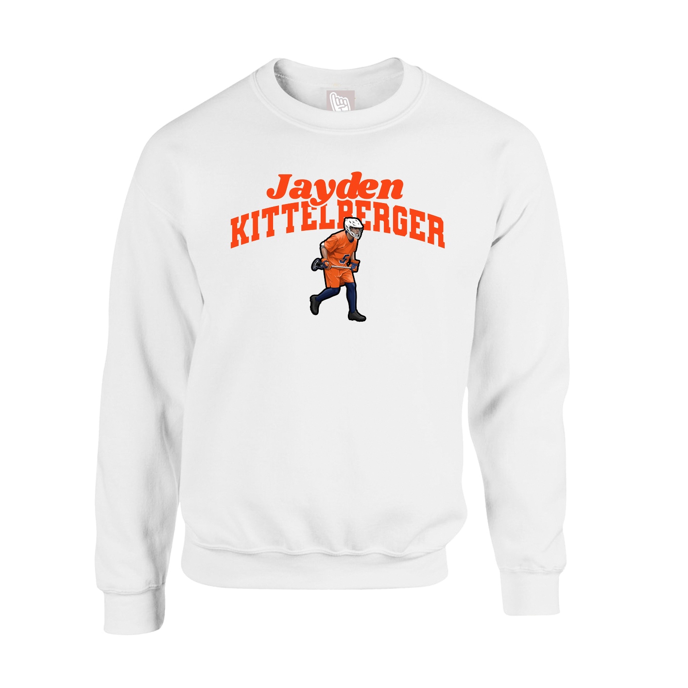 Fleece Crew — Signature Arch in White