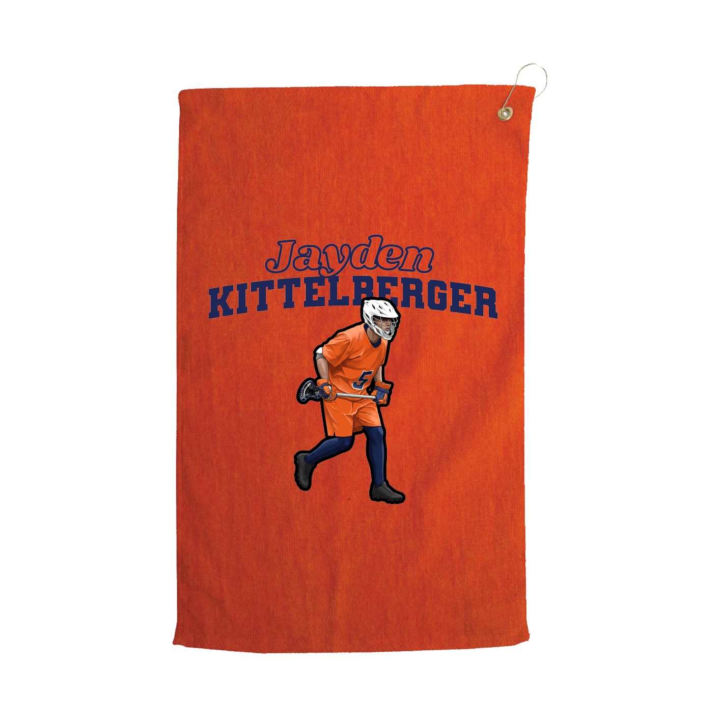 Golf Towel — Name Arch in Orange