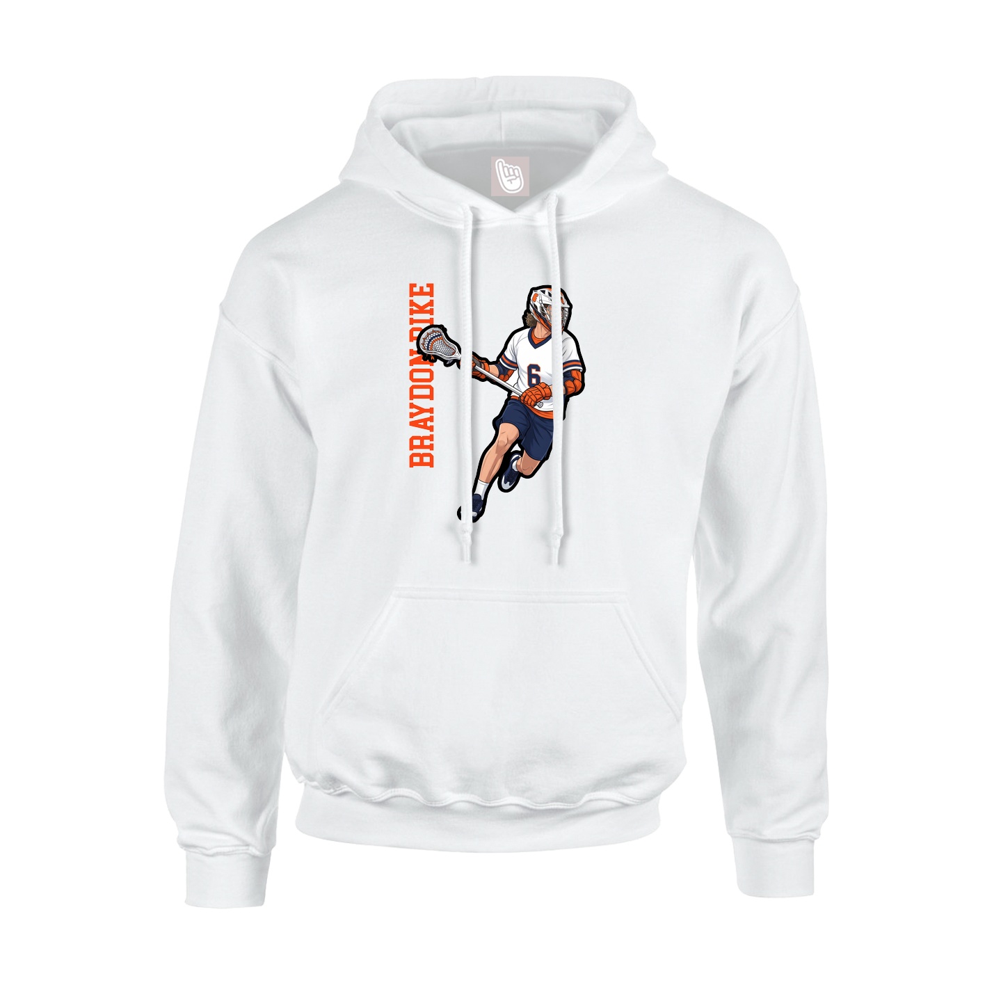 Hoodie — Name Vertical in White