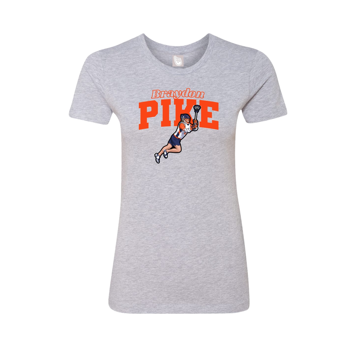 Fitted Women's Tee — Name Arch in Grey