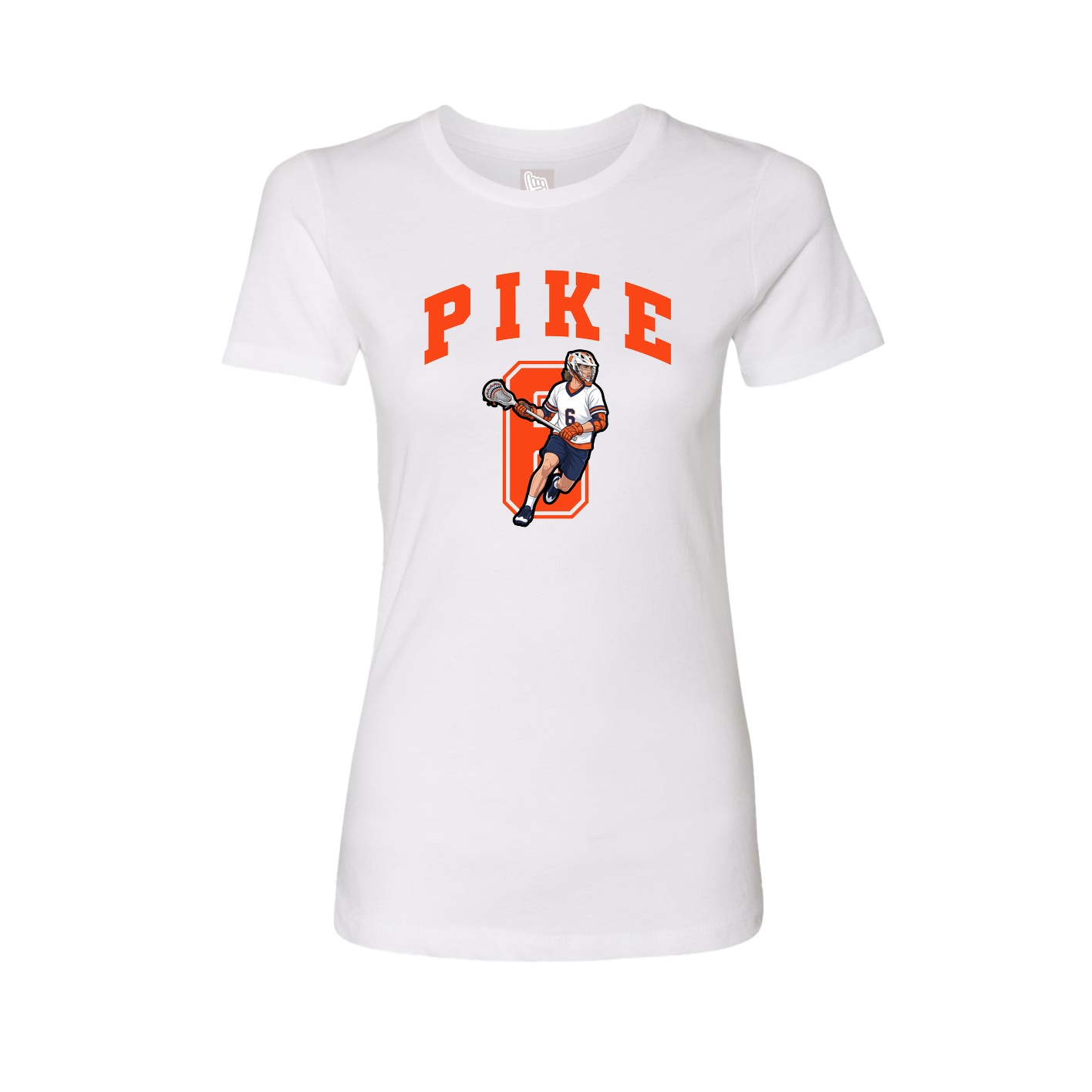 Fitted Women's Tee — Number in White