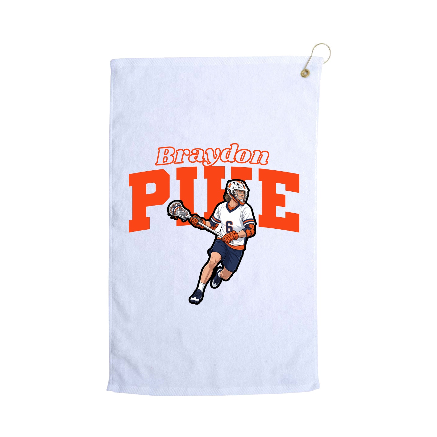 Golf Towel — Name Arch in White