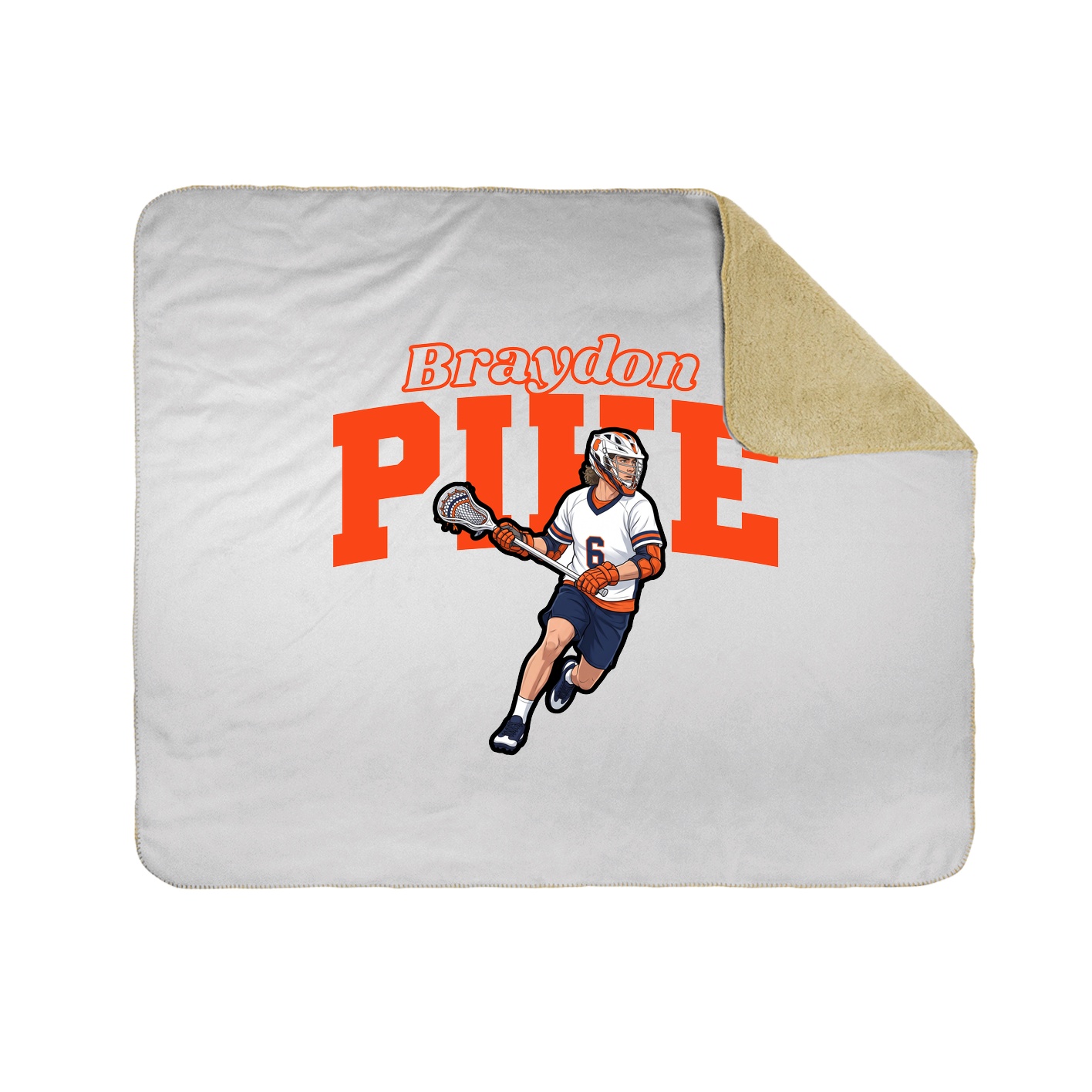 Throw Blanket — Name Arch in White