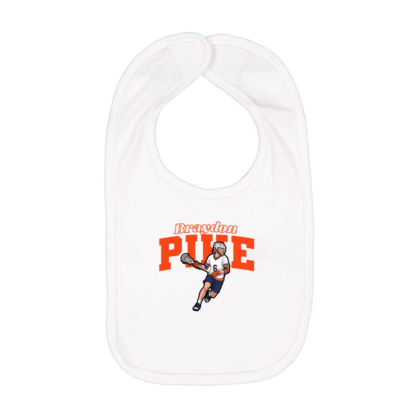 Infant Bib — Name Arch in White