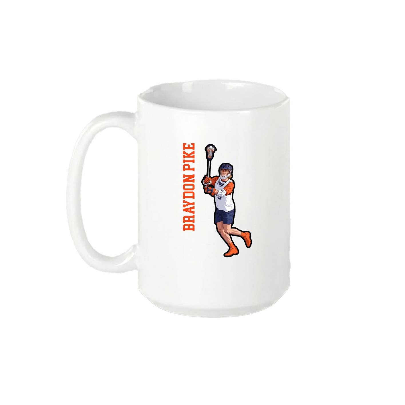 15oz Coffee Mug — Name Vertical in White