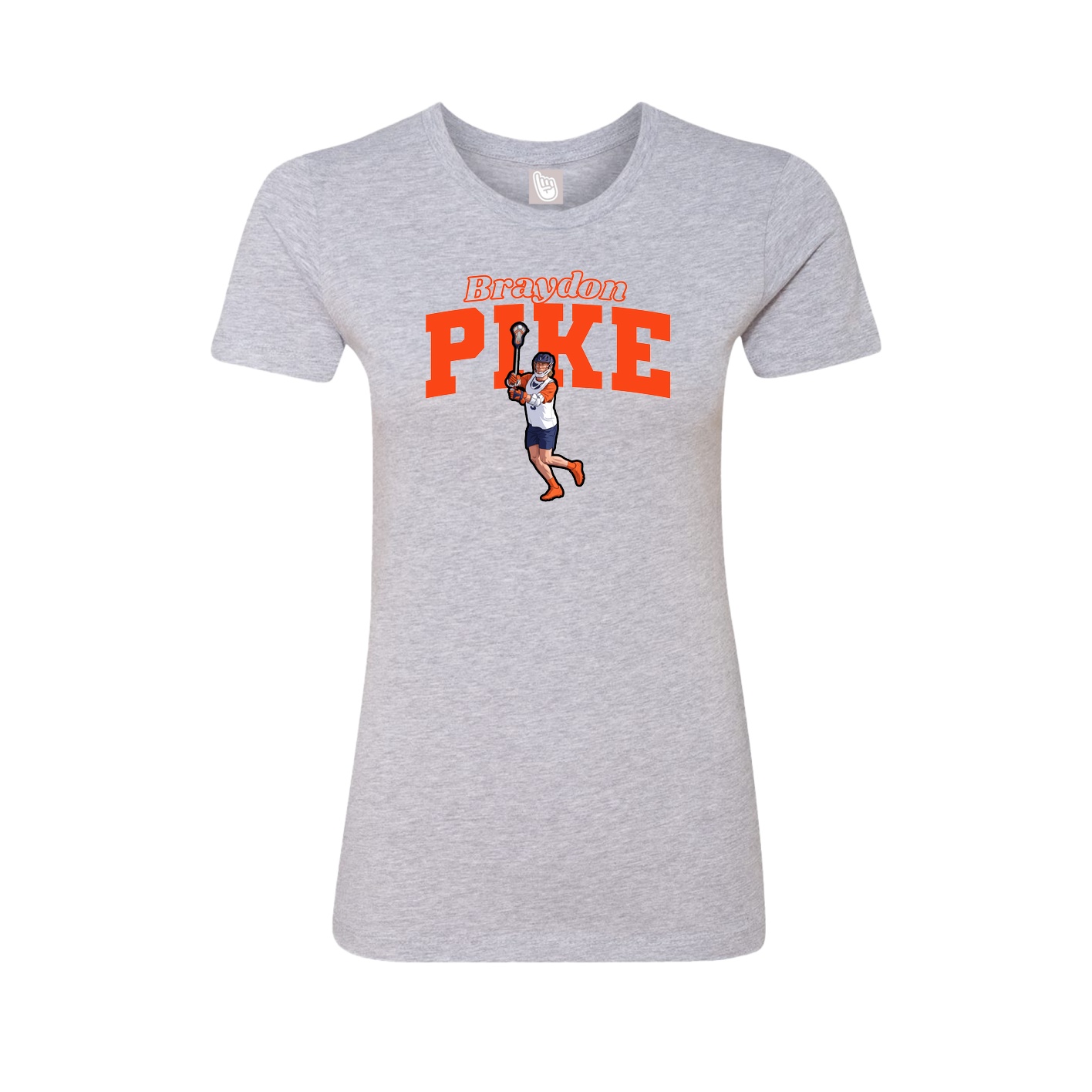 Fitted Women's Tee — Name Arch in Grey