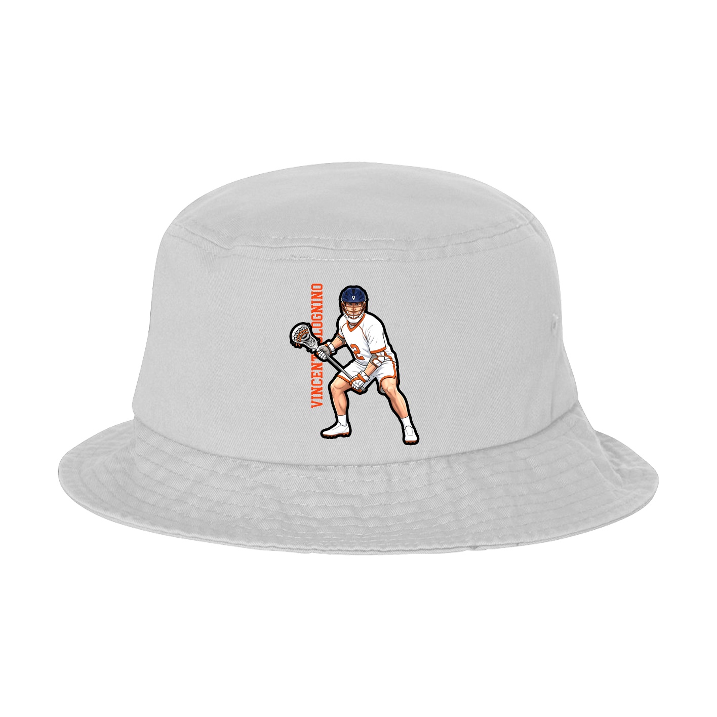 Bucket Cap — Name Vertical in White