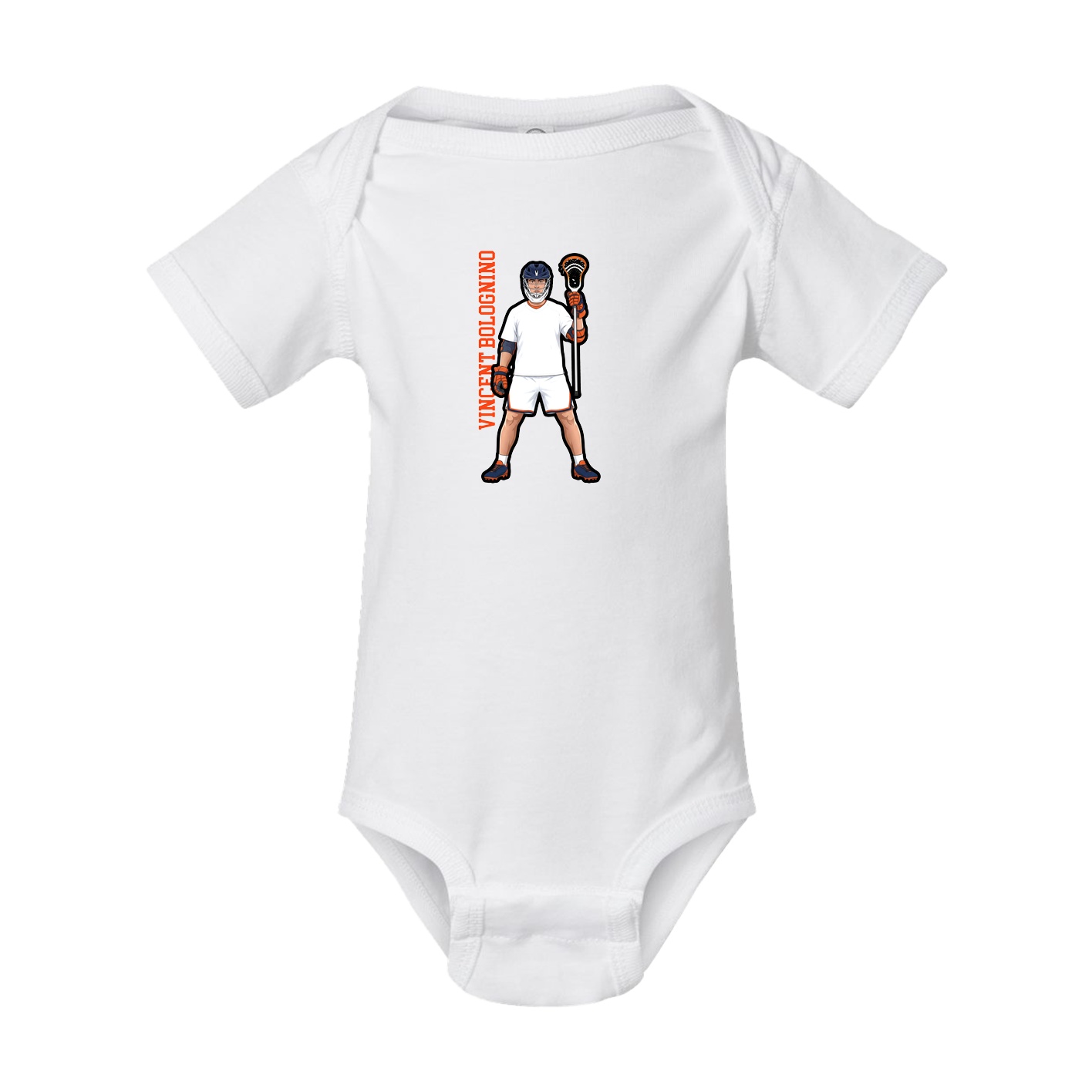 Baby Onesie — Name Vertical in White