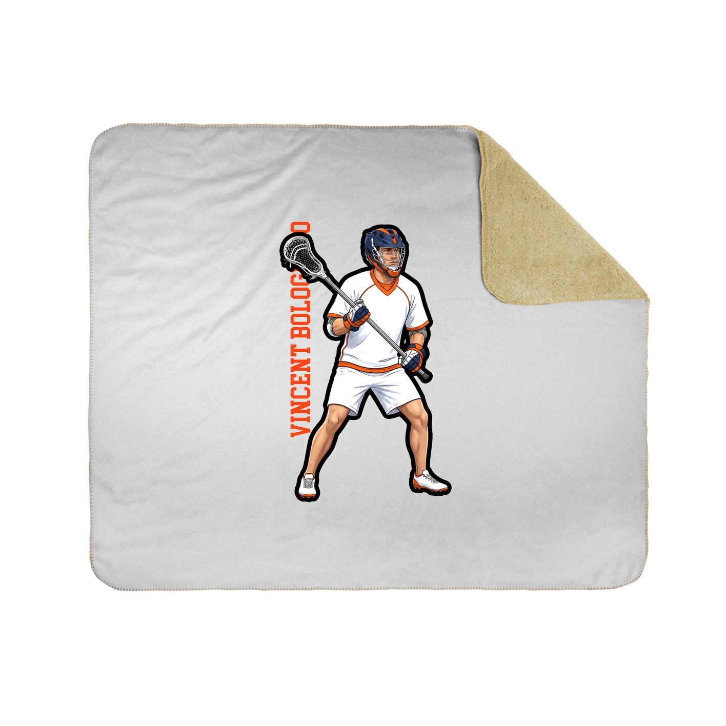 Throw Blanket — Name Vertical in White