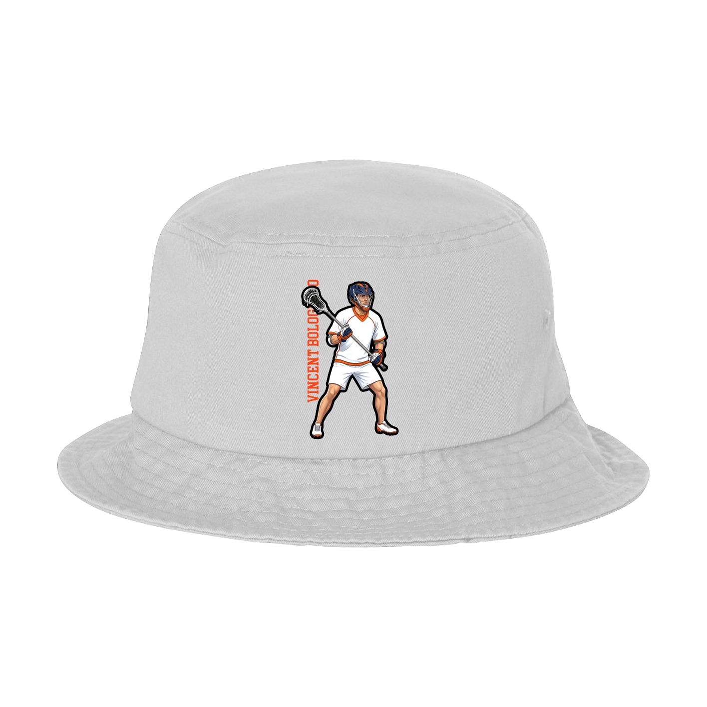 Bucket Cap — Name Vertical in White