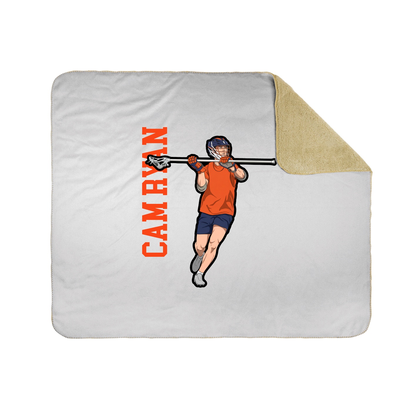 Throw Blanket — Name Vertical in White