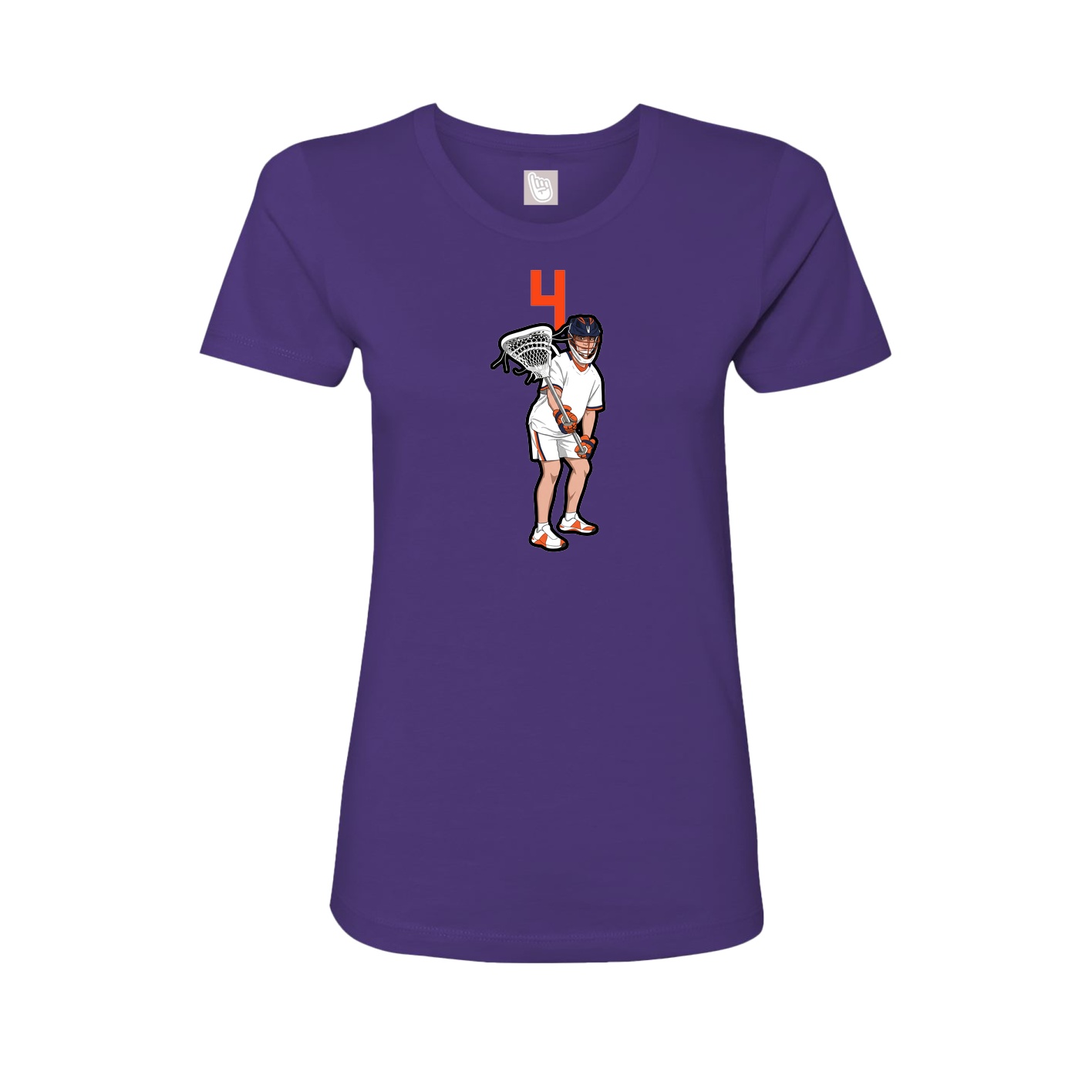Fitted Women's Tee — Number Top in Purple
