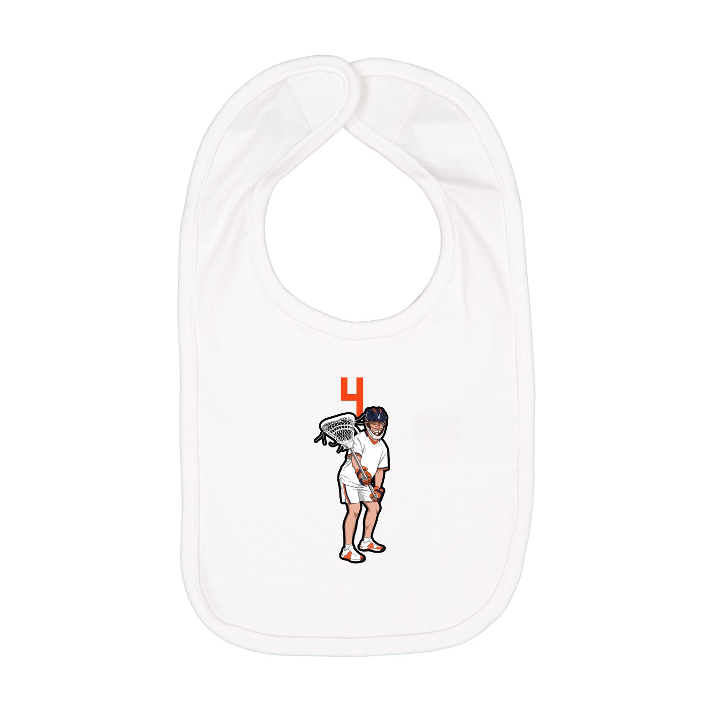 Infant Bib — Number Top in White