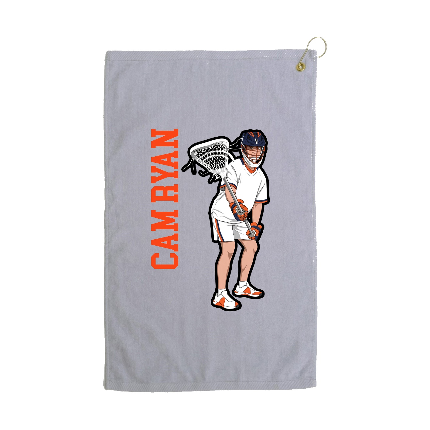Golf Towel — Name Vertical in Grey