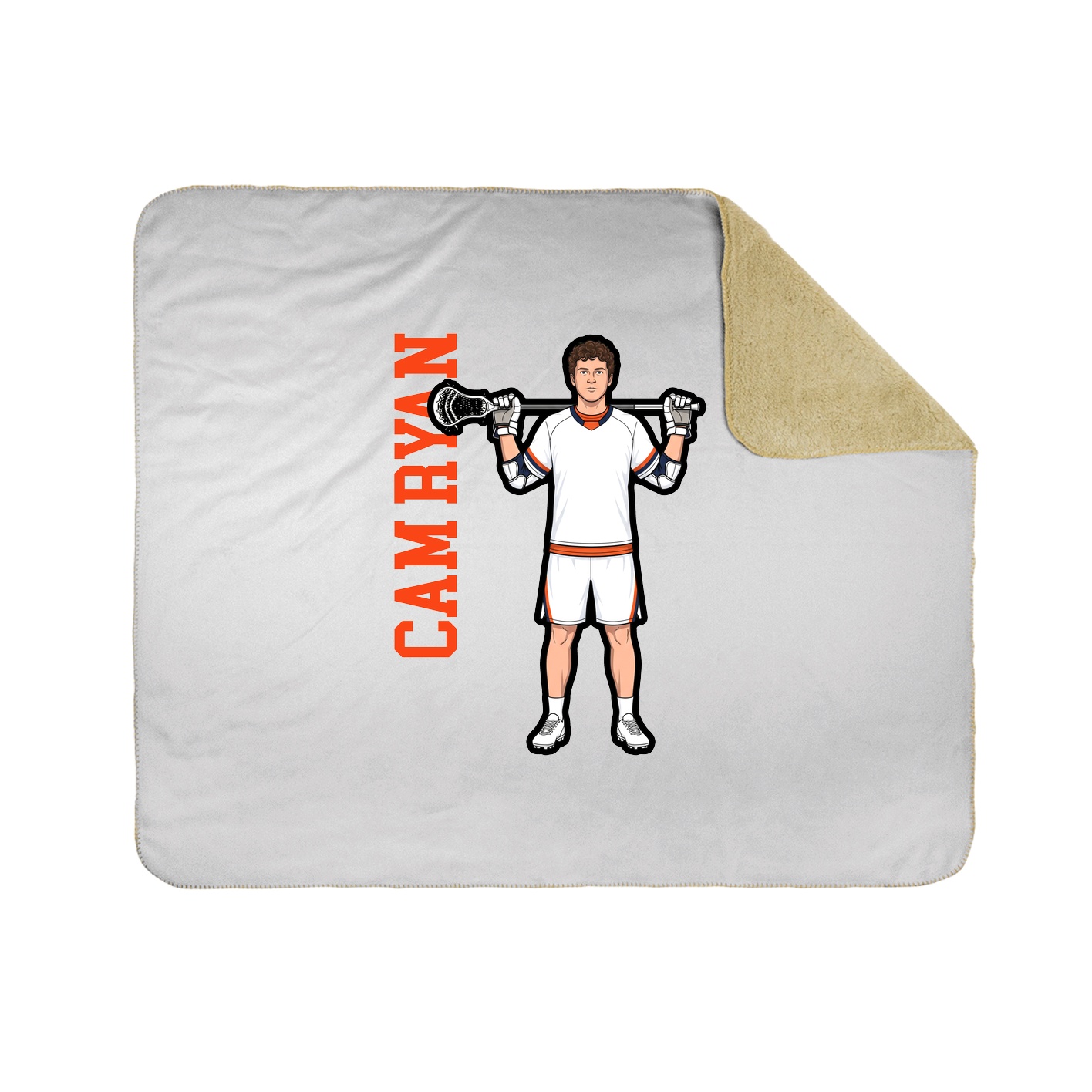 Throw Blanket — Name Vertical in White