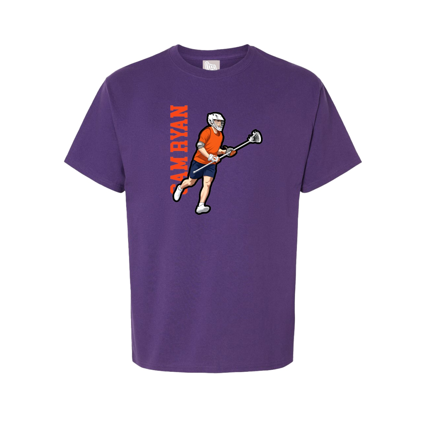 Youth Tee — Name Vertical in Purple