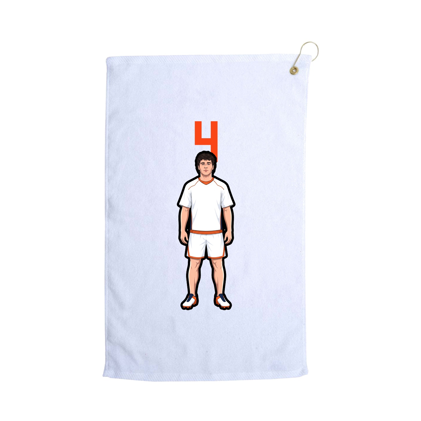 Golf Towel — Number Top in White