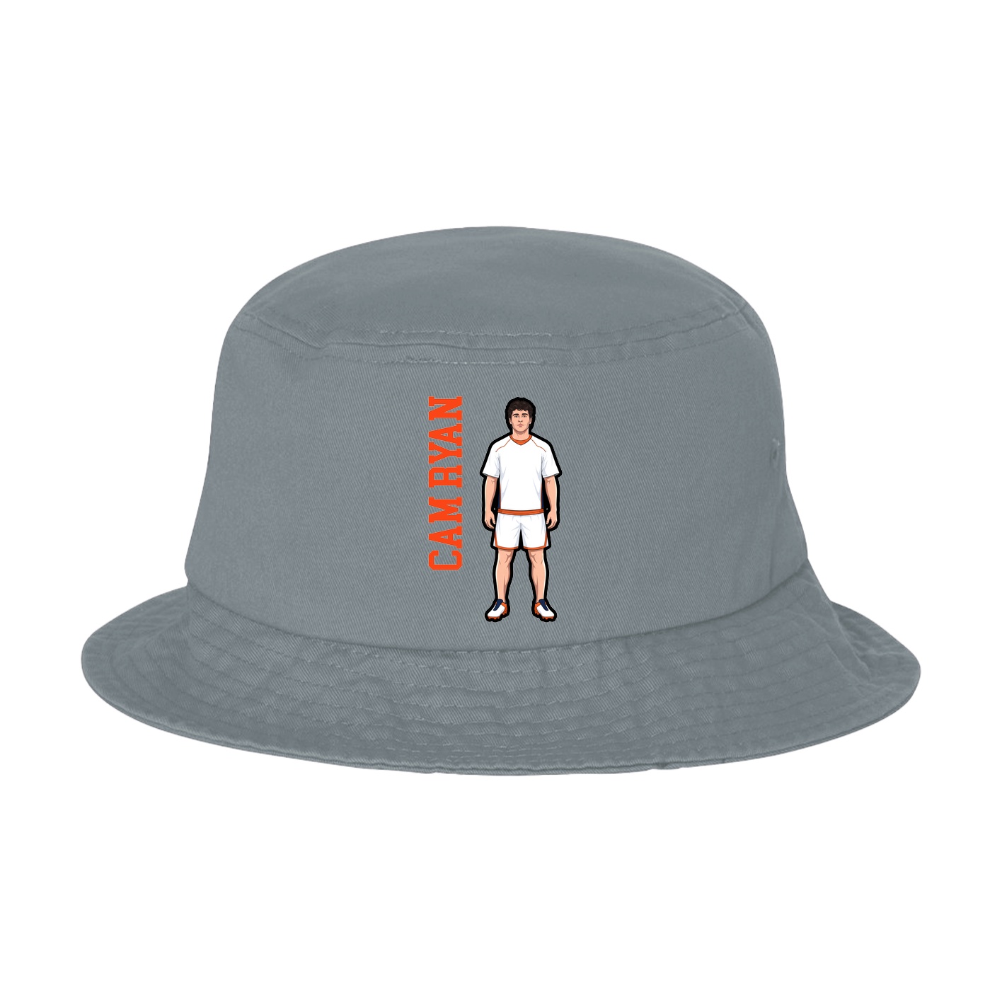 Bucket Cap — Name Vertical in Grey