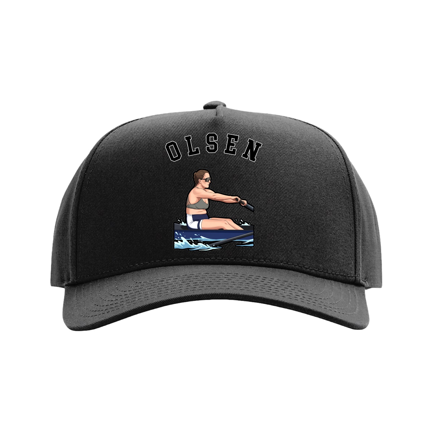 Full Fabric Five-Panel Champ Cap — Shirsey Arch in Black
