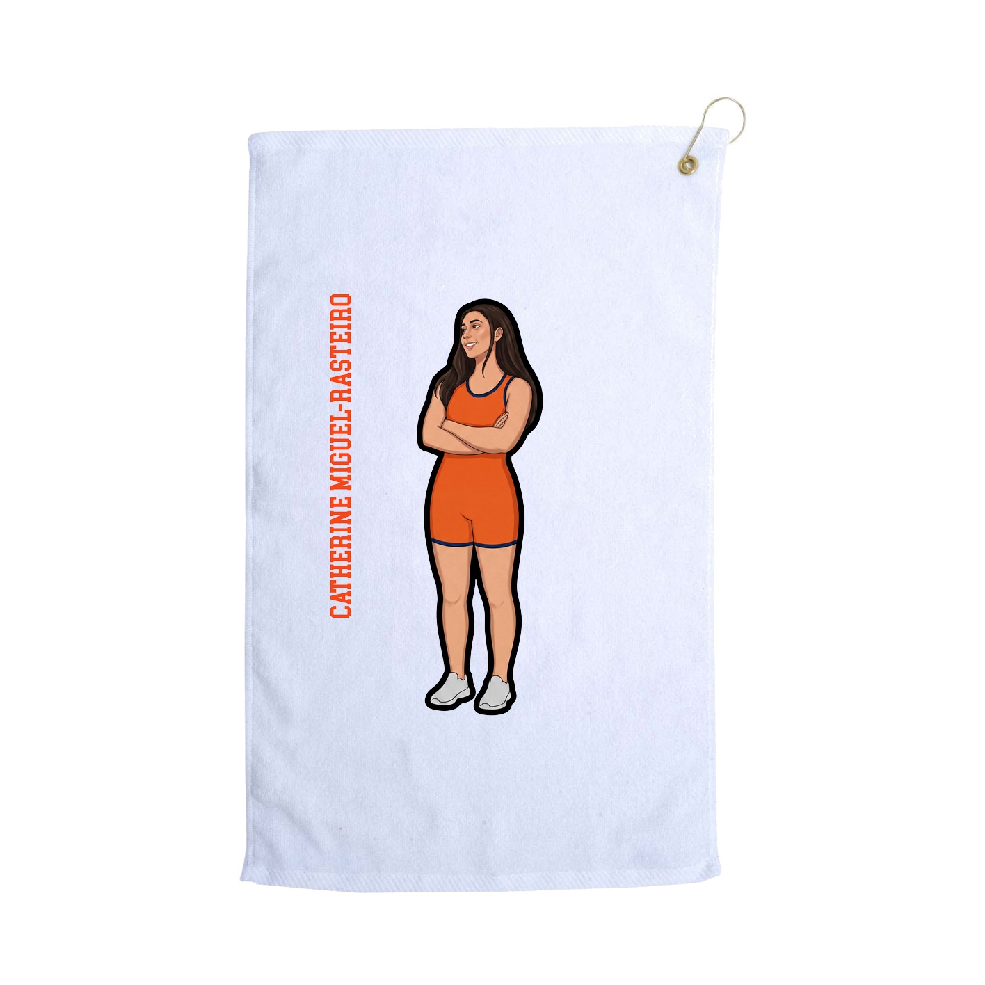 Golf Towel — Name Vertical in White