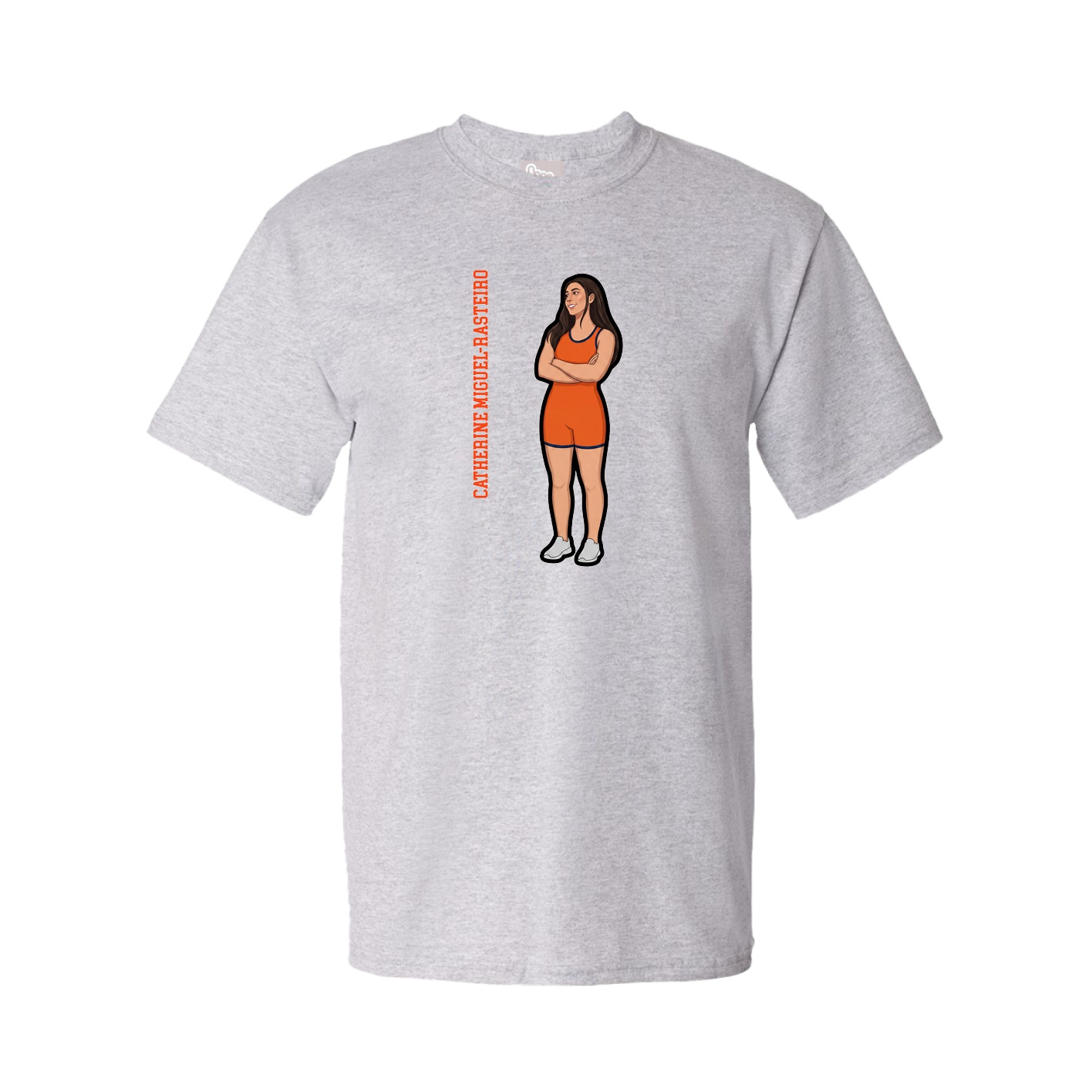 Tee — Name Vertical in Grey