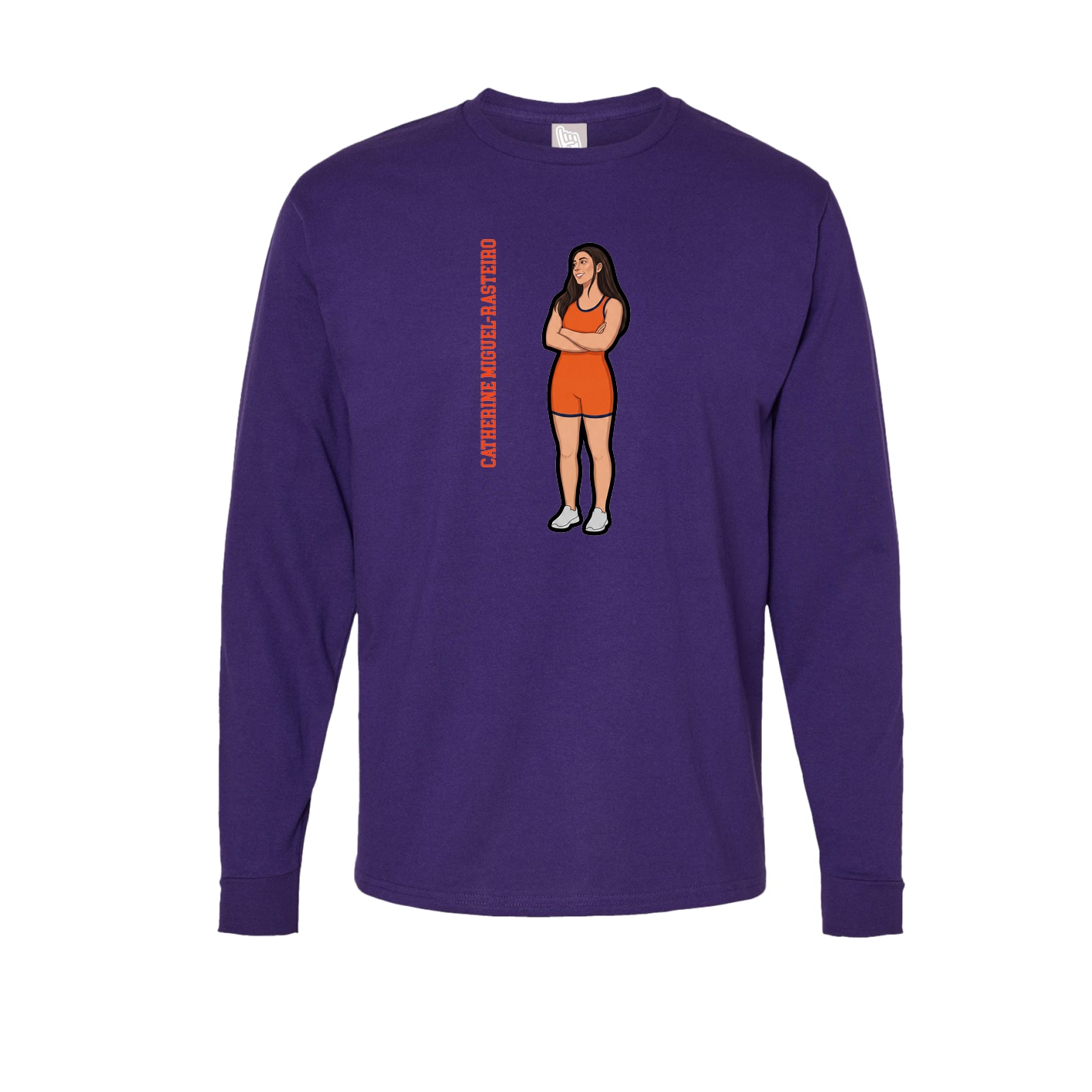 Long Sleeve Tee — Name Vertical in Purple