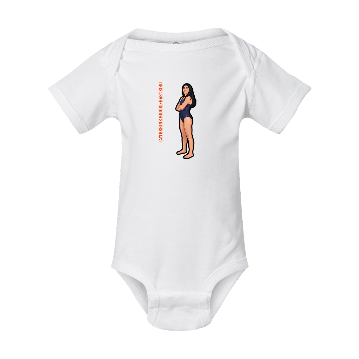 Baby Onesie — Name Vertical in White