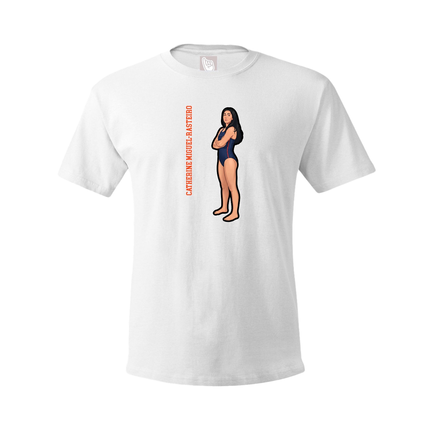 Tee — Name Vertical in White