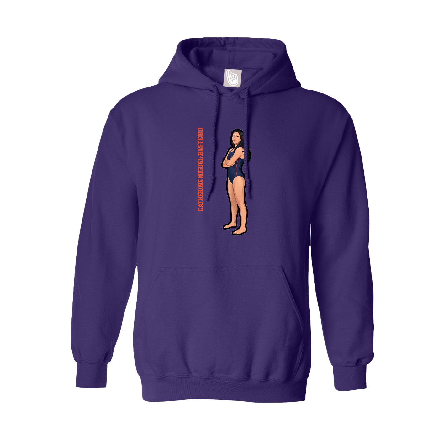 Youth Hoodie — Name Vertical in Purple