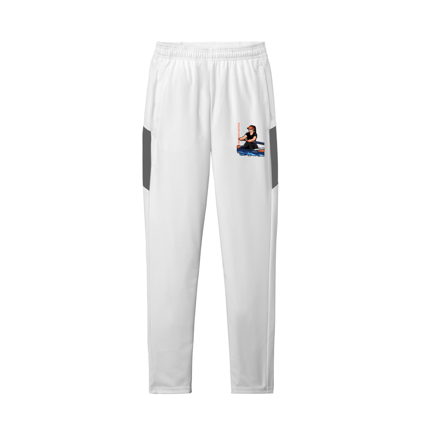 Team Travel Pant — Name Vertical in White/Grey