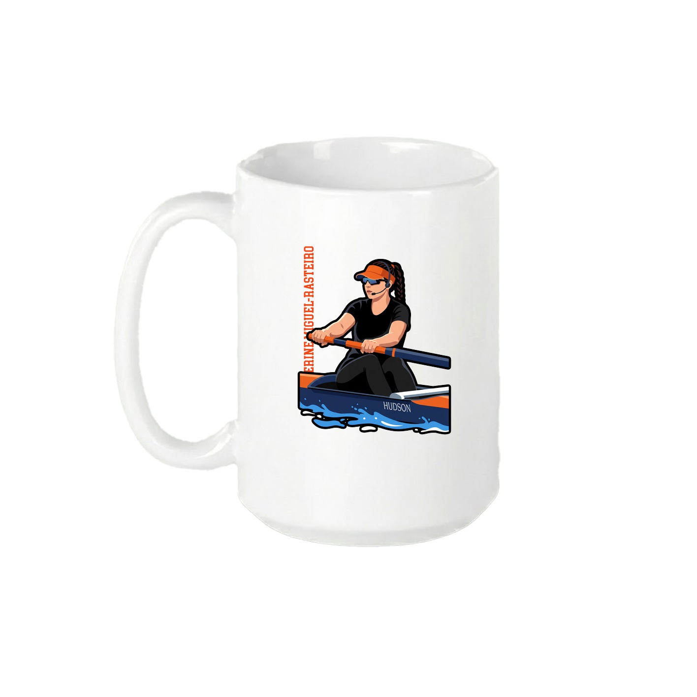 15oz Coffee Mug — Name Vertical in White