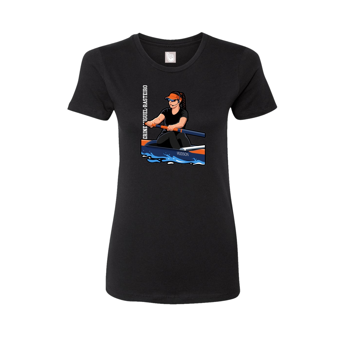 Womens Tee — Name Vertical in Black