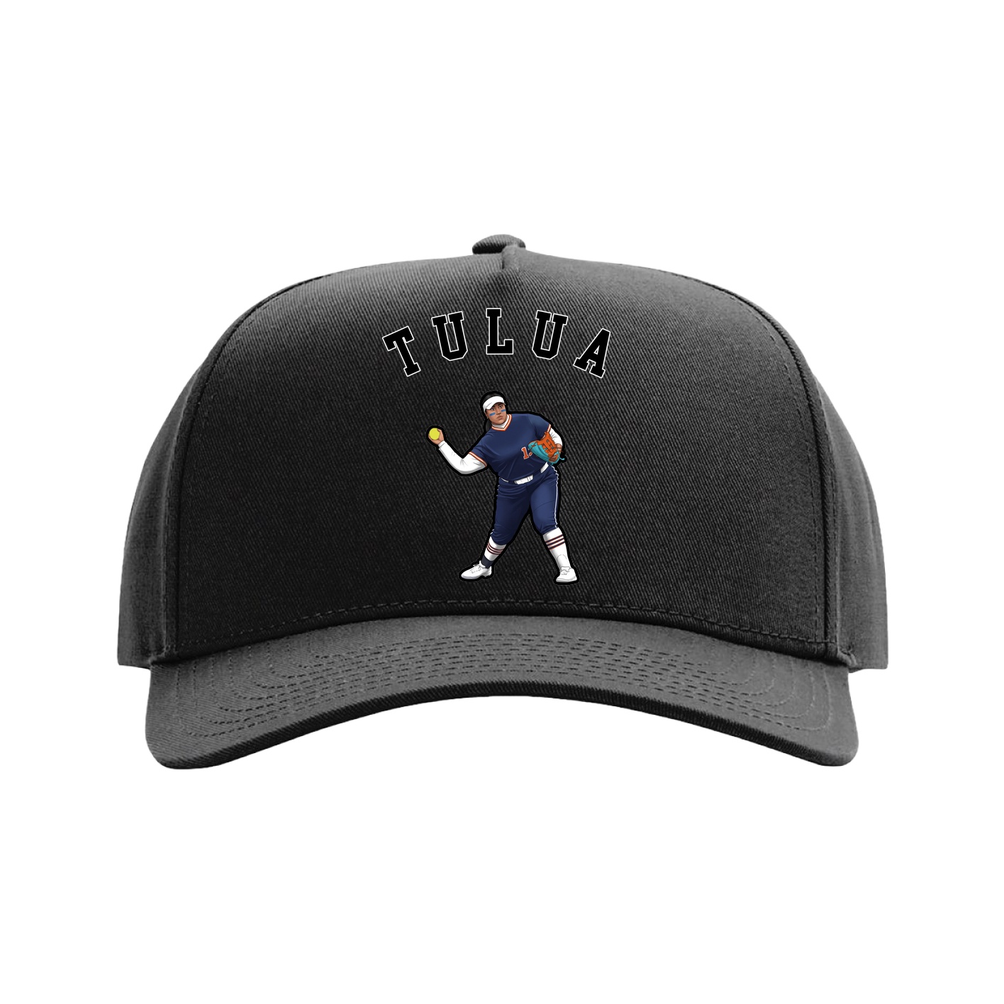 Full Fabric Five-Panel Champ Cap — Shirsey Arch in Black