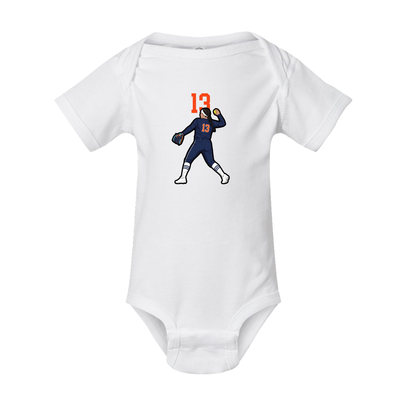 Baby Onesie — Number Top in White