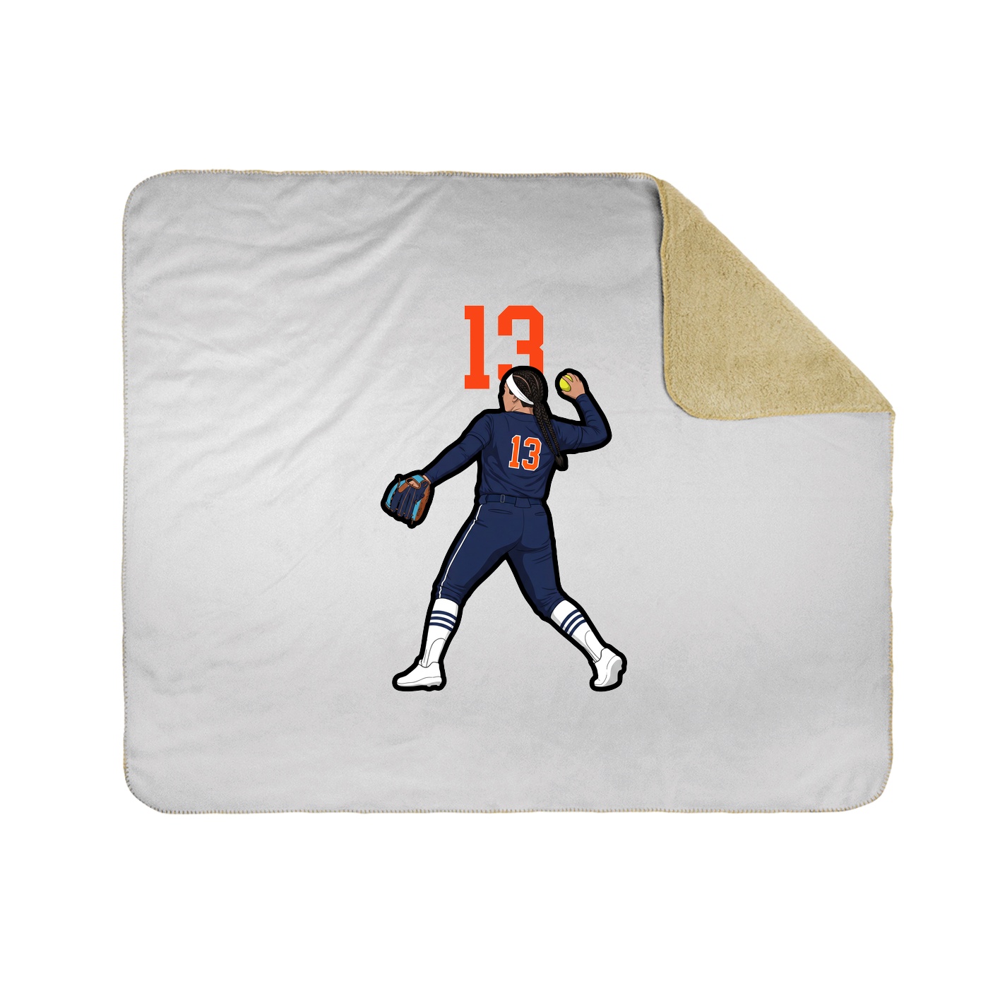 Throw Blanket — Number Top in White