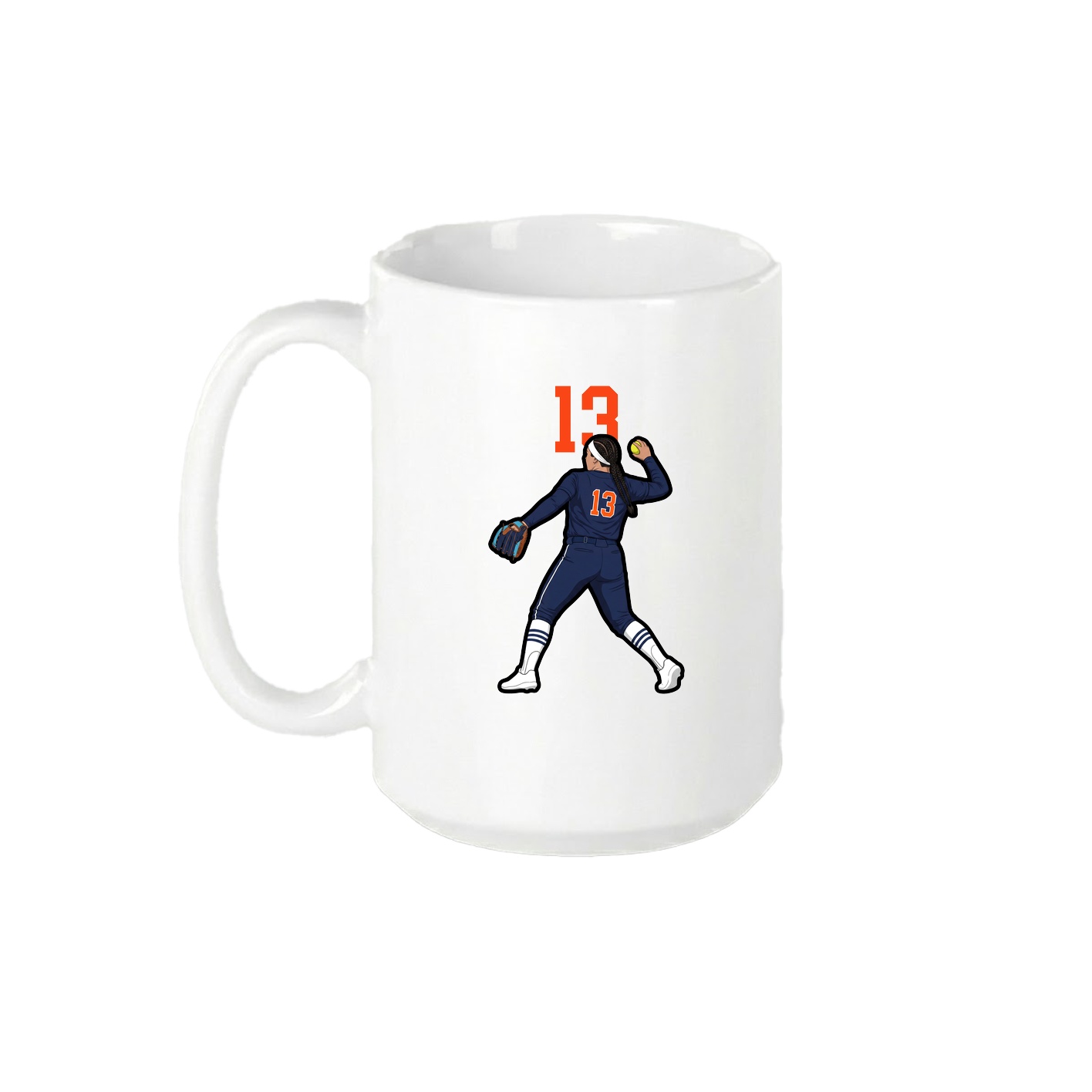 15oz Coffee Mug — Number Top in White