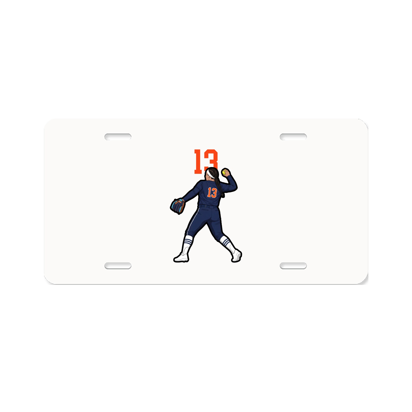 License Plate — Number Top in Classic