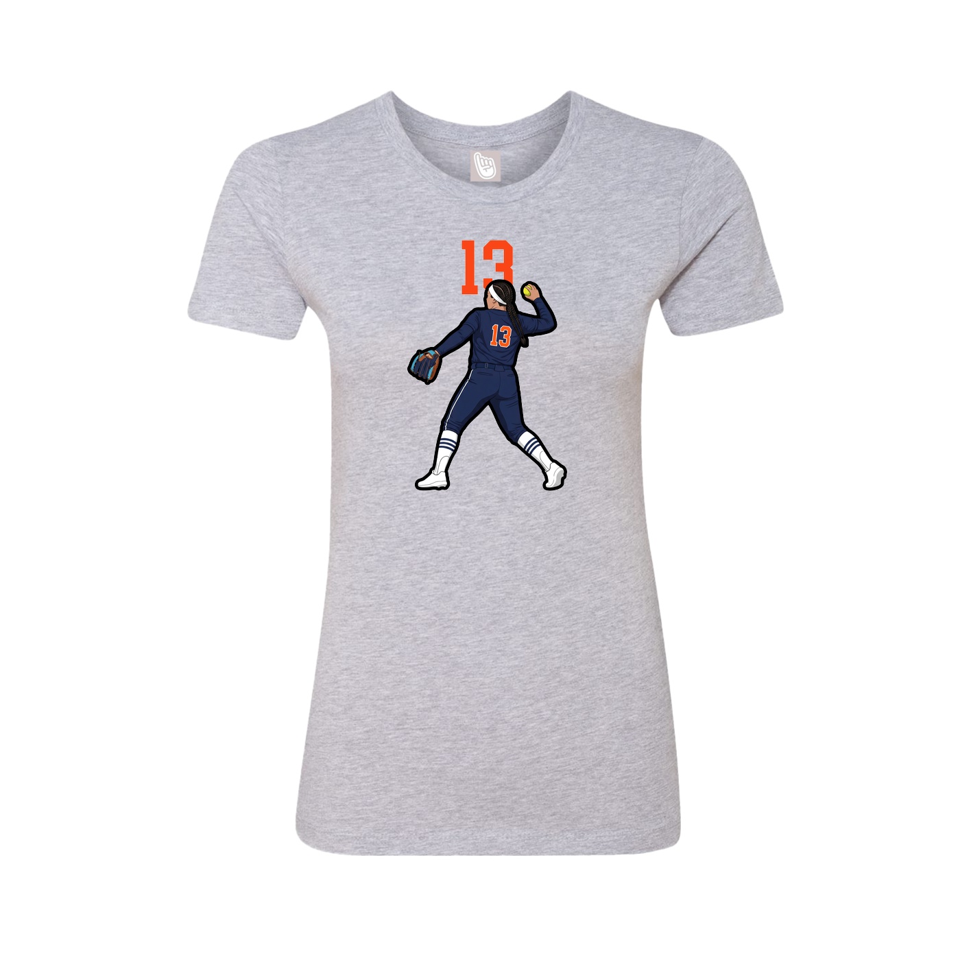 Fitted Women's Tee — Number Top in Grey