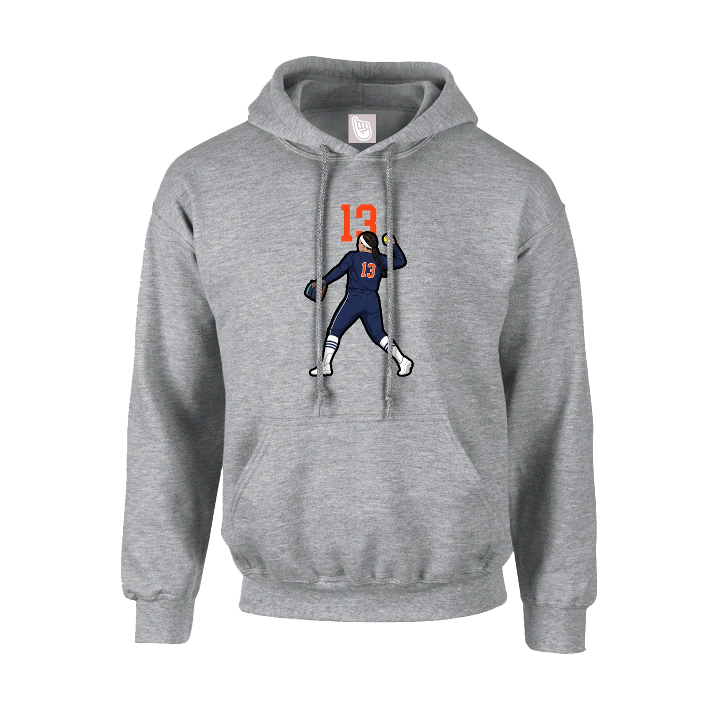 Youth Hoodie — Number Top in Grey