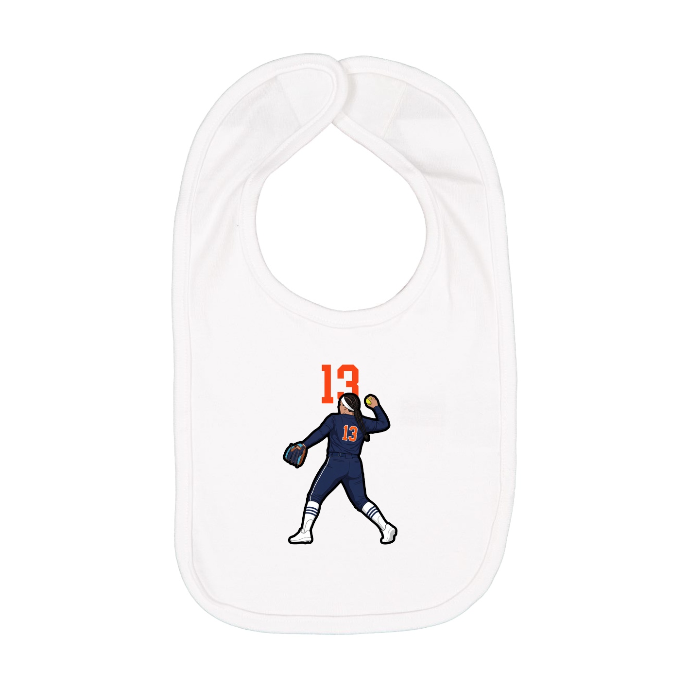 Infant Bib — Number Top in White