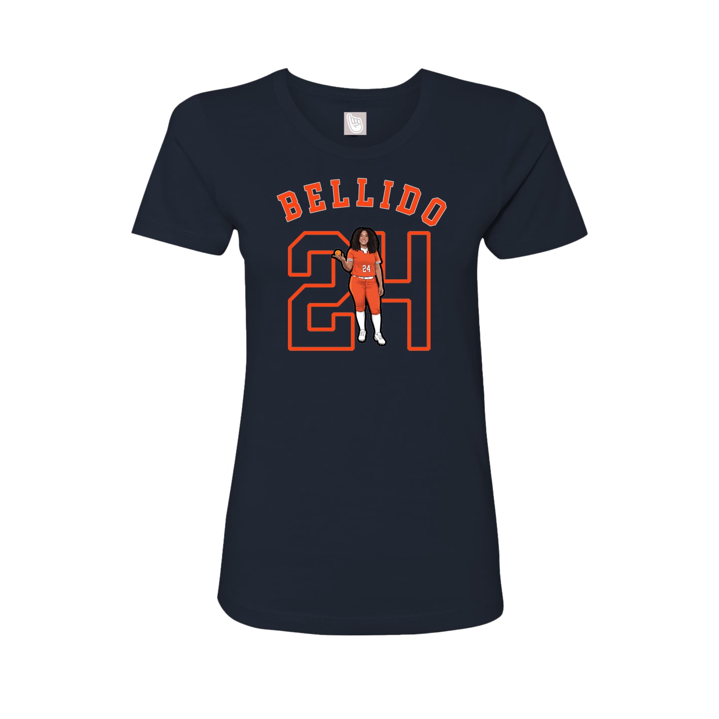 Fitted Women's Tee — Shirsey Arch in Navy