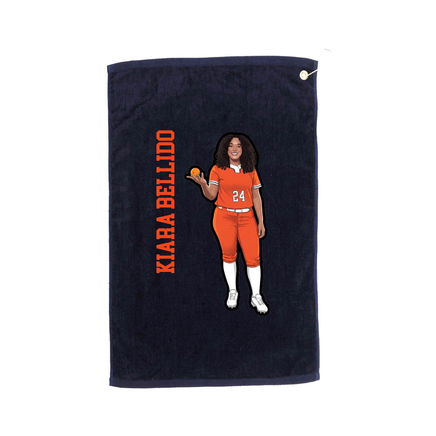 Golf Towel — Name Vertical in Navy