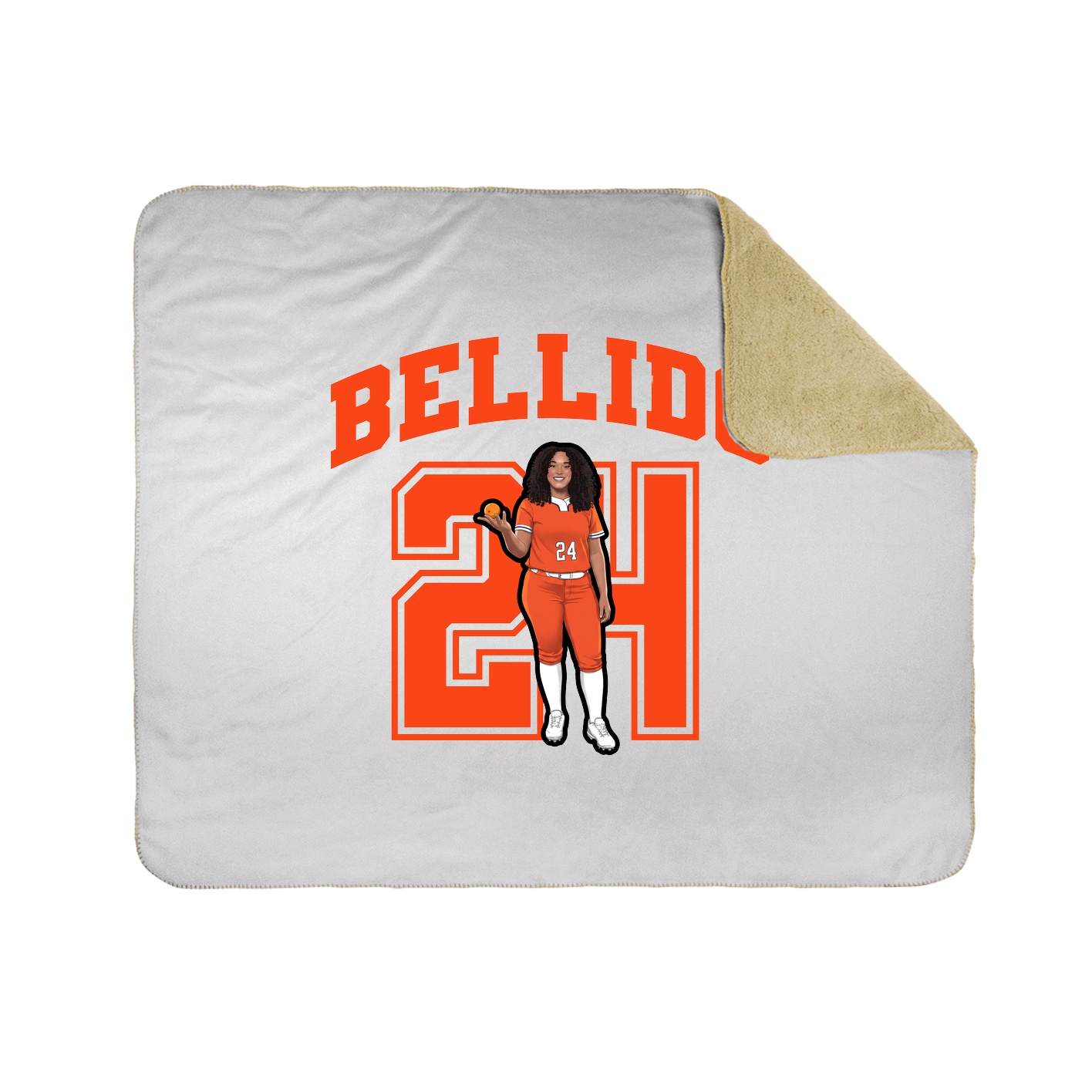 Throw Blanket — Number in White